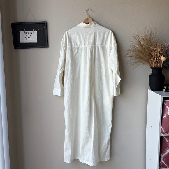 Ozma Dress White Button Down Organic Cotton Helena Long Sleeve Shirt Dress XS/S - Picture 6 of 9